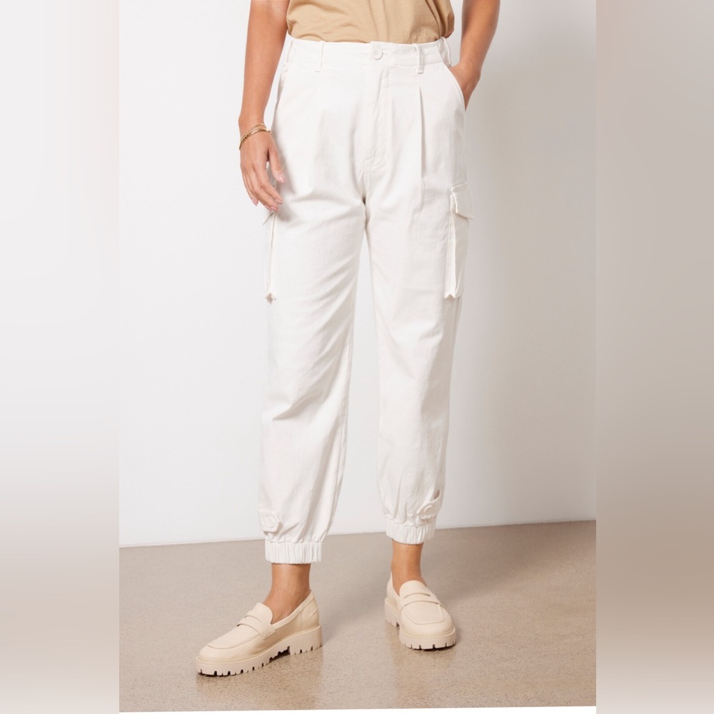 Monrow Utility Pants/Cargo Joggers in Ivory size XS from Evereve